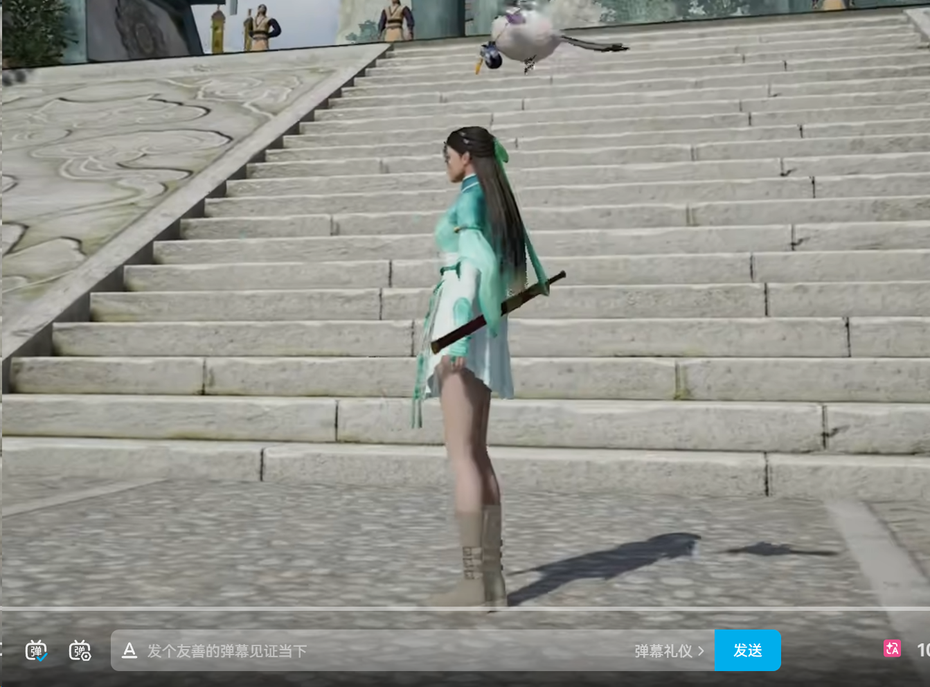 月清疏鞋子更换为浅色短靴